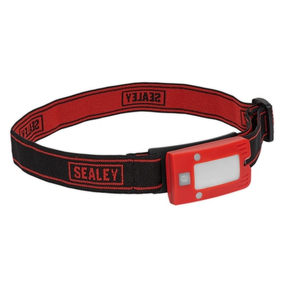Sealey LED360HTR 2W COB LED Rechargeable Head Torch with Auto-Sensor - Red