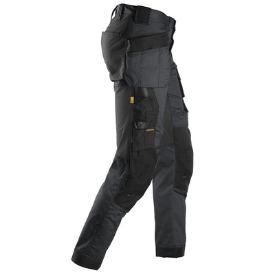 Snickers 6241 AllRoundWork Stretch Holster Pocket Trousers, Steel Grey/Black