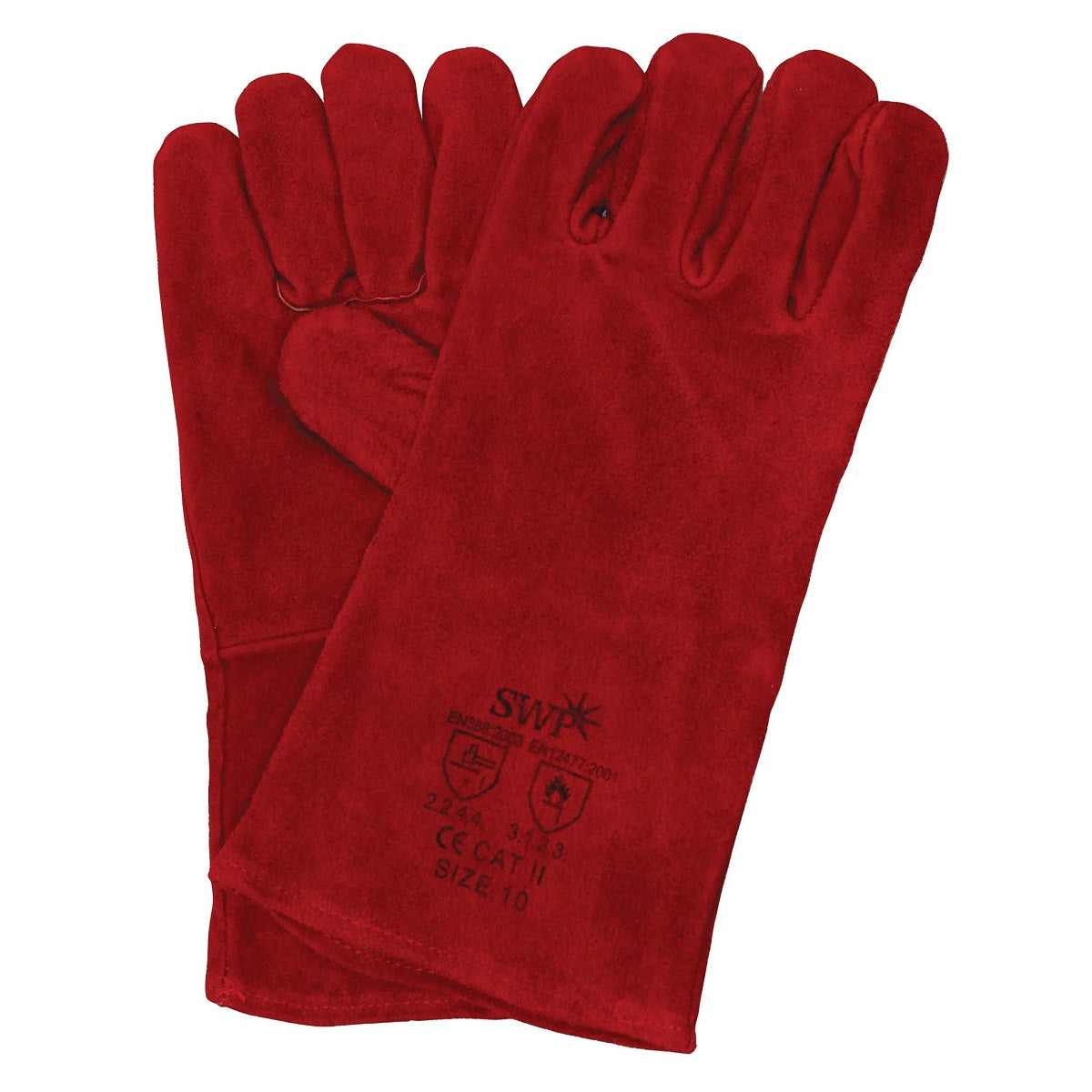 SWP Red Welders Gauntlet Lined