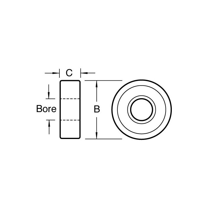 Trend Bearing 25mm Diameter x 3/16 Bore