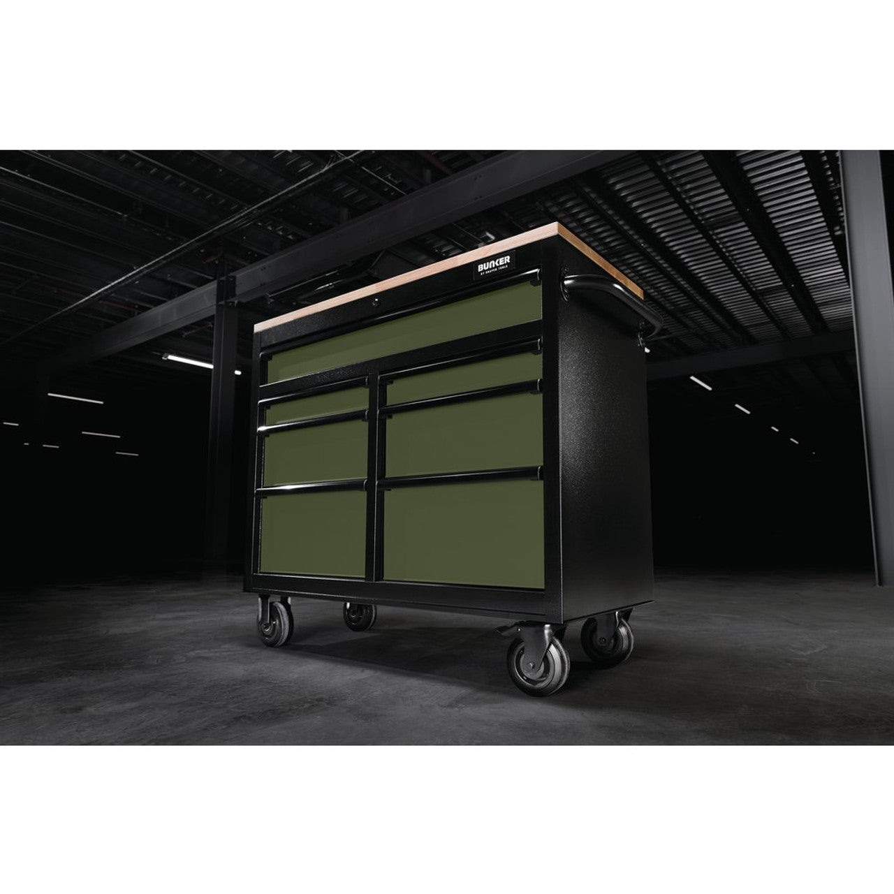 Draper 08221 BUNKER Workbench Roller Tool Cabinet 7 Drawer Green