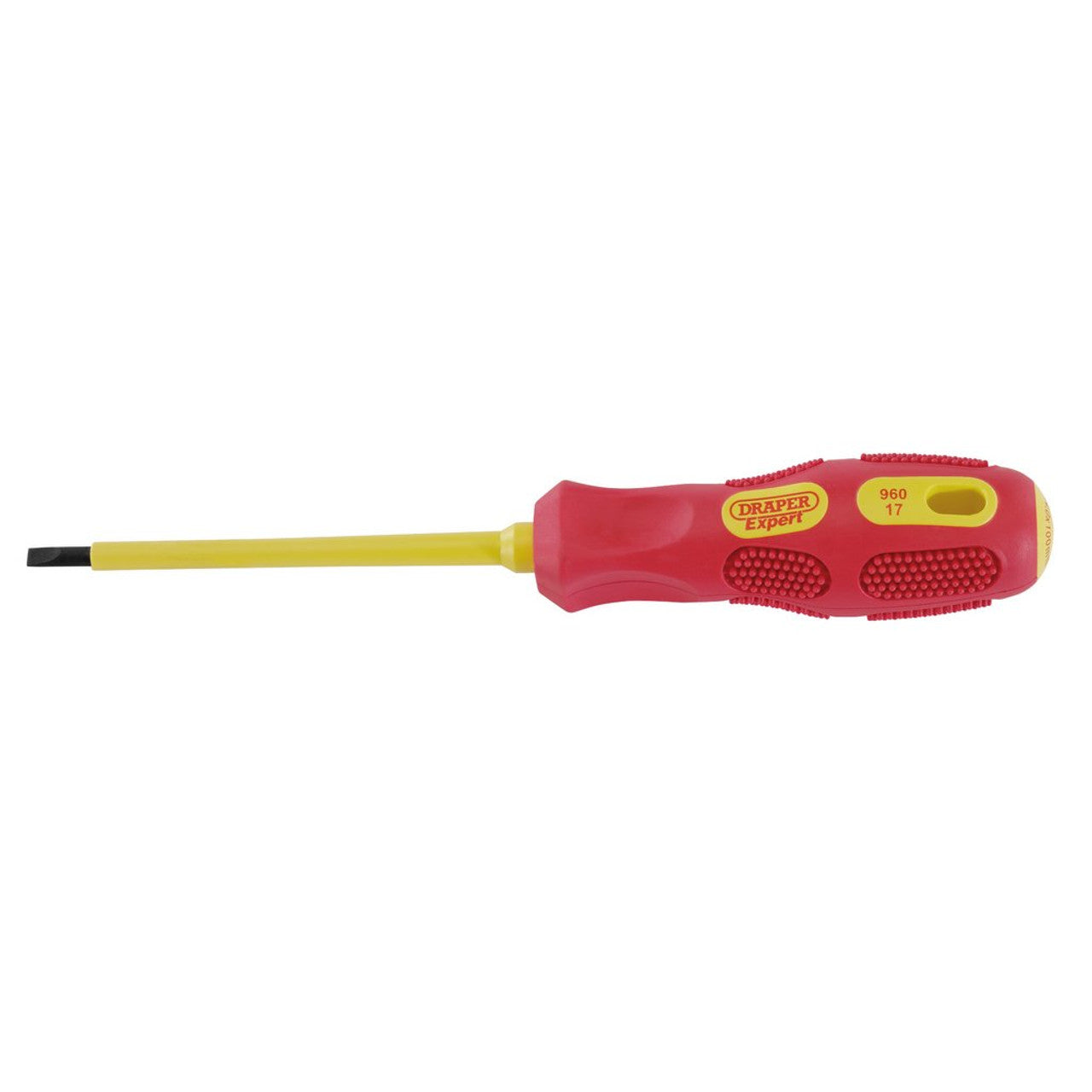 Draper 69213 VDE Approved Fully Insulated Plain Slot Screwdriver, 4.0 x 100mm
