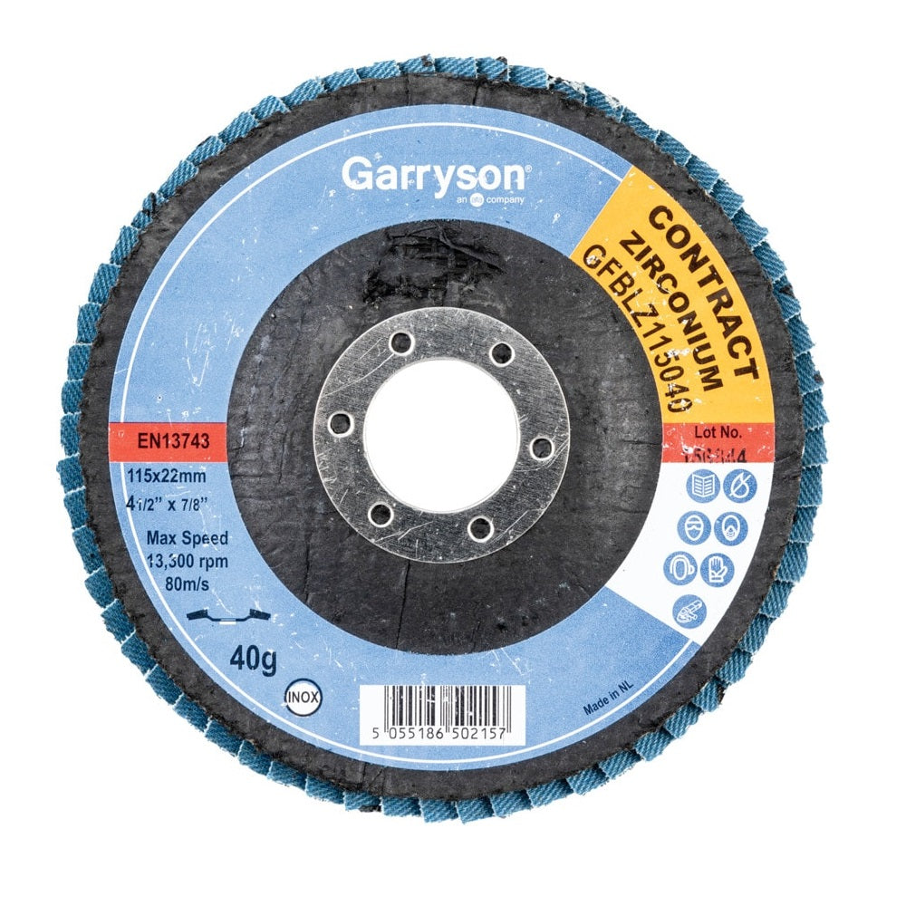 Garryson GFBLZ115040 115mm 40G Zirconium Flap Disc