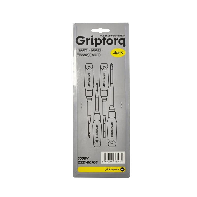 Griptorq Z221-00704 Screwdriver Set - VDE 125 1000V, 4 Piece