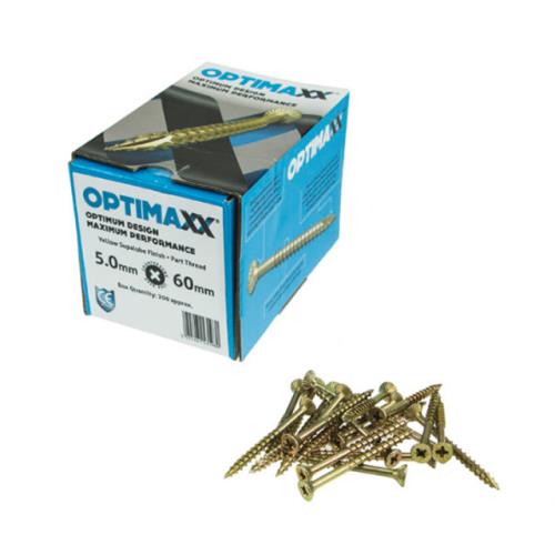 Optimaxx C288-530 Premium Quality Wood Screws 5.0 x 60 - Box of 200