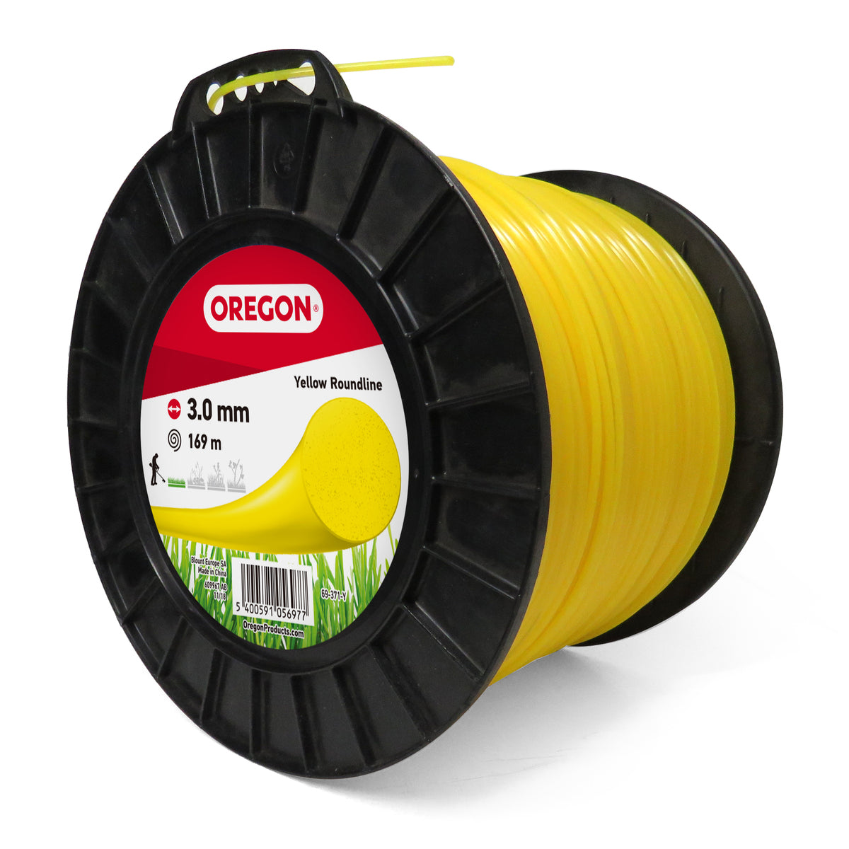 Oregon 69-371-Y Yellow Round Strimmer Line, 3.0mm, 3lb/169m Spool