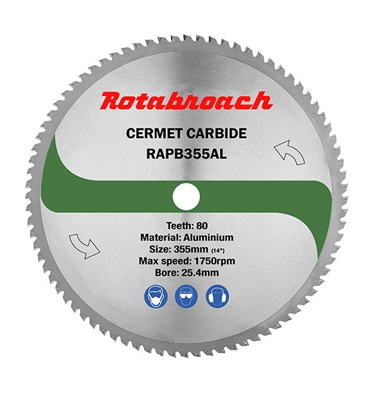Rotabroach Aluminium Cutting Blade 355mm 80T
