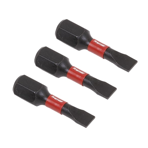 Sealey AK8201 3pc 25mm Slotted 4.5mm Impact Power Tool Bits