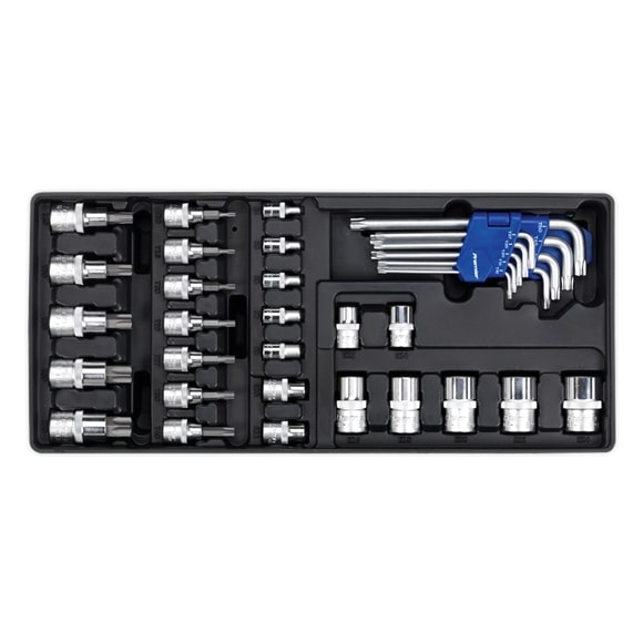 Sealey TBT08 Tool Tray with TRX-Star Key, Socket Bit & Socket Set 35pc