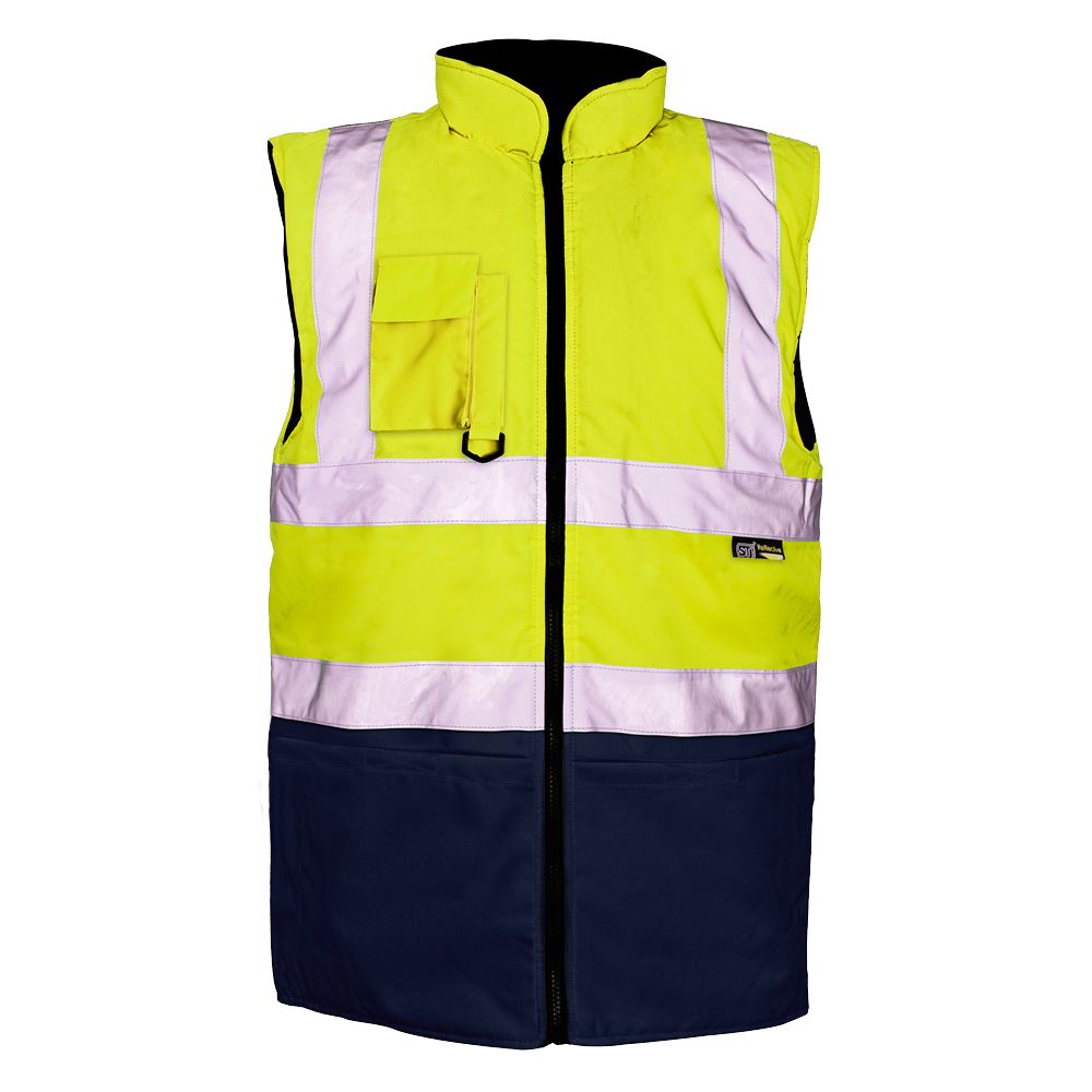 Supertouch Hi-Vis 2-Tone Bodywarmer, Yellow/Navy