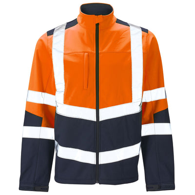 Supertouch Hi-Vis Softshell Jacket, Orange/Navy