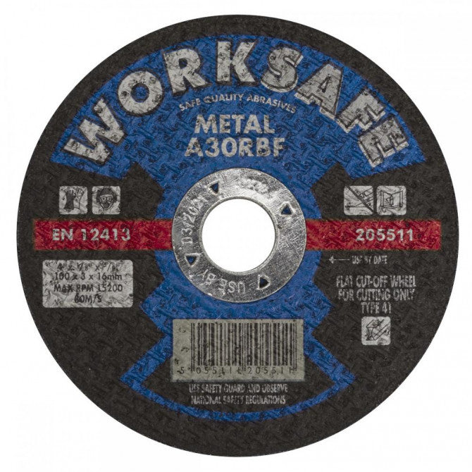 Sealey 205511 Cutting Disc Flat Metal Ø100 x 3.2 x Ø16mm