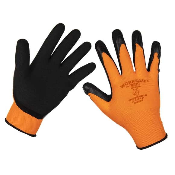 Sealey 9140L Foam Latex Grippa Gloves (Large) - Pair