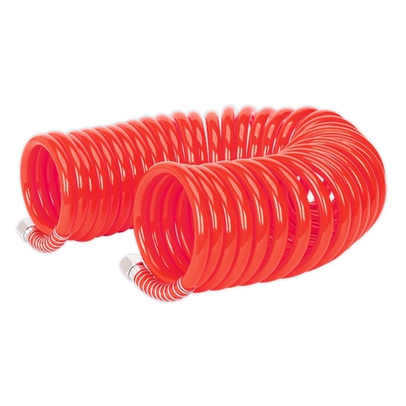 Sealey AH10C/8 PU Coiled Air Hose 10m x Ø8mm with 1/4"BSP Unions