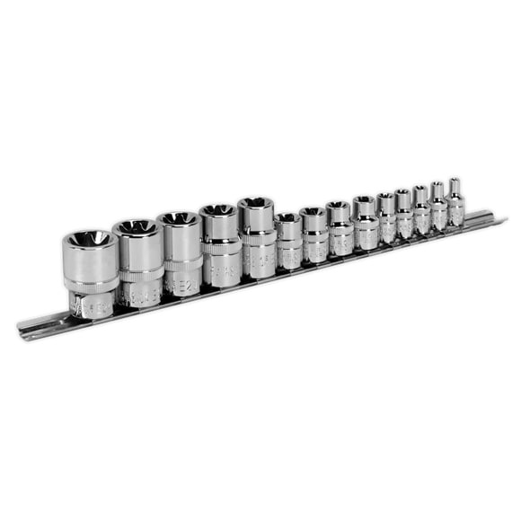 Sealey AK618 TRX-Star* Socket Set 14pc 1/4", 3/8" & 1/2"Sq Drive E4-E24