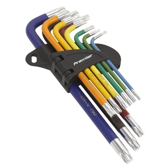 Sealey AK7193 TRX-Star* Key Set 9 Piece Colour-Coded Long