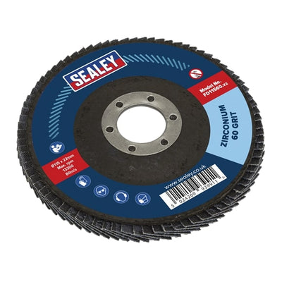 Sealey FD11560 Ø115mm Zirconium Flap Disc Ø22mm Bore 60Grit