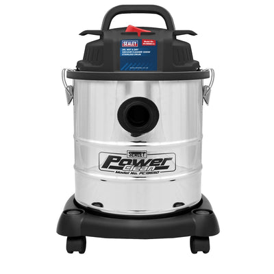 Sealey PC195SD Vacuum Cleaner Wet & Dry 20L 1200W Stainless Drum