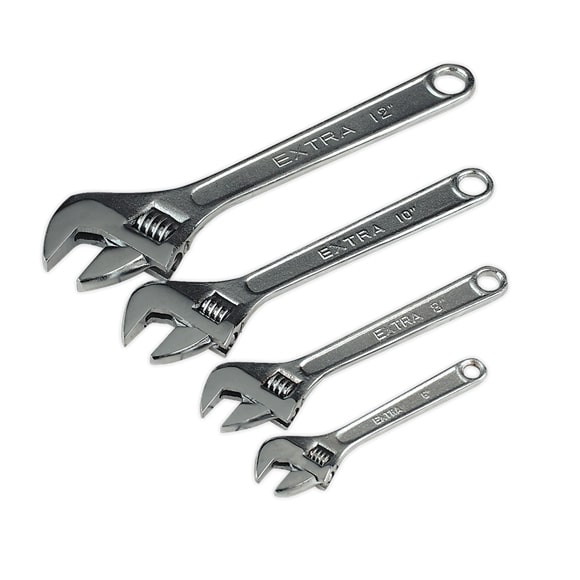 Sealey S0449 4pc Adjustable Wrench Set, 150, 200, 250 & 300mm