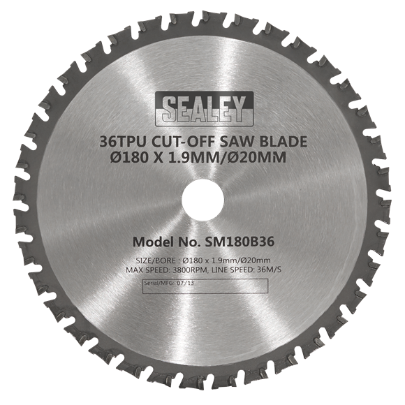 Sealey SM180B36 Cut-Off Saw Blade 180 x 1.9mm/20mm 36tpu