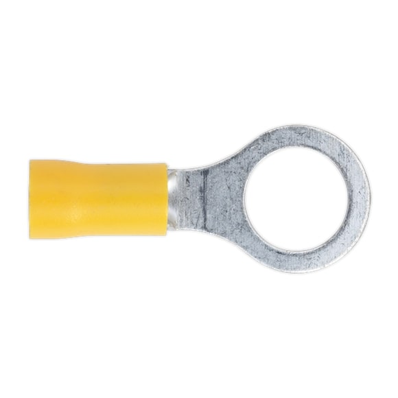 Sealey YT16 Easy-Entry Ring Terminal Ø10.5mm (3/8") Yellow Pack of 100