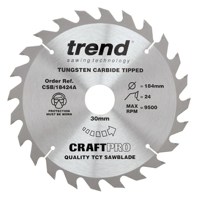 Trend Craft Saw Blade 184mm x 24T x 20 Thin