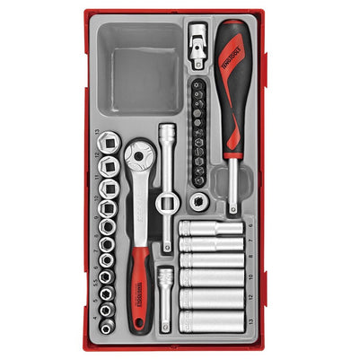 Teng Tools TT1435 35 Piece 1/4" Drive Socket Set