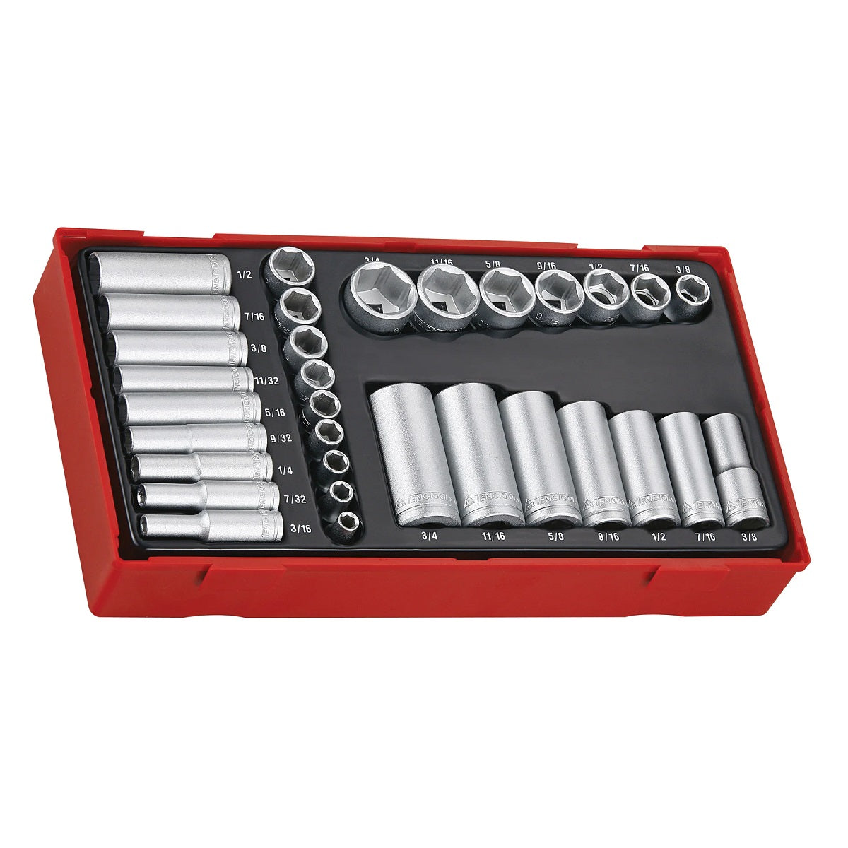 Teng Tools TTAF32 1/4" & 3/8" Drive Imperial Socket Set