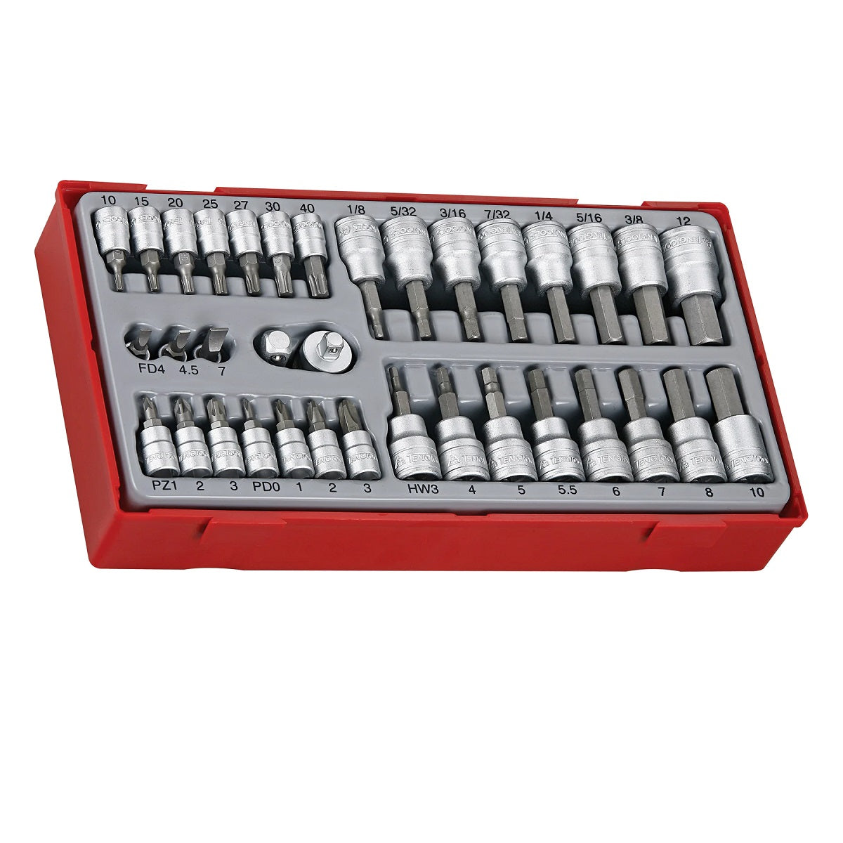 Teng Tools TTBS35 1/4" & 3/8" Drive Bit Socket Set