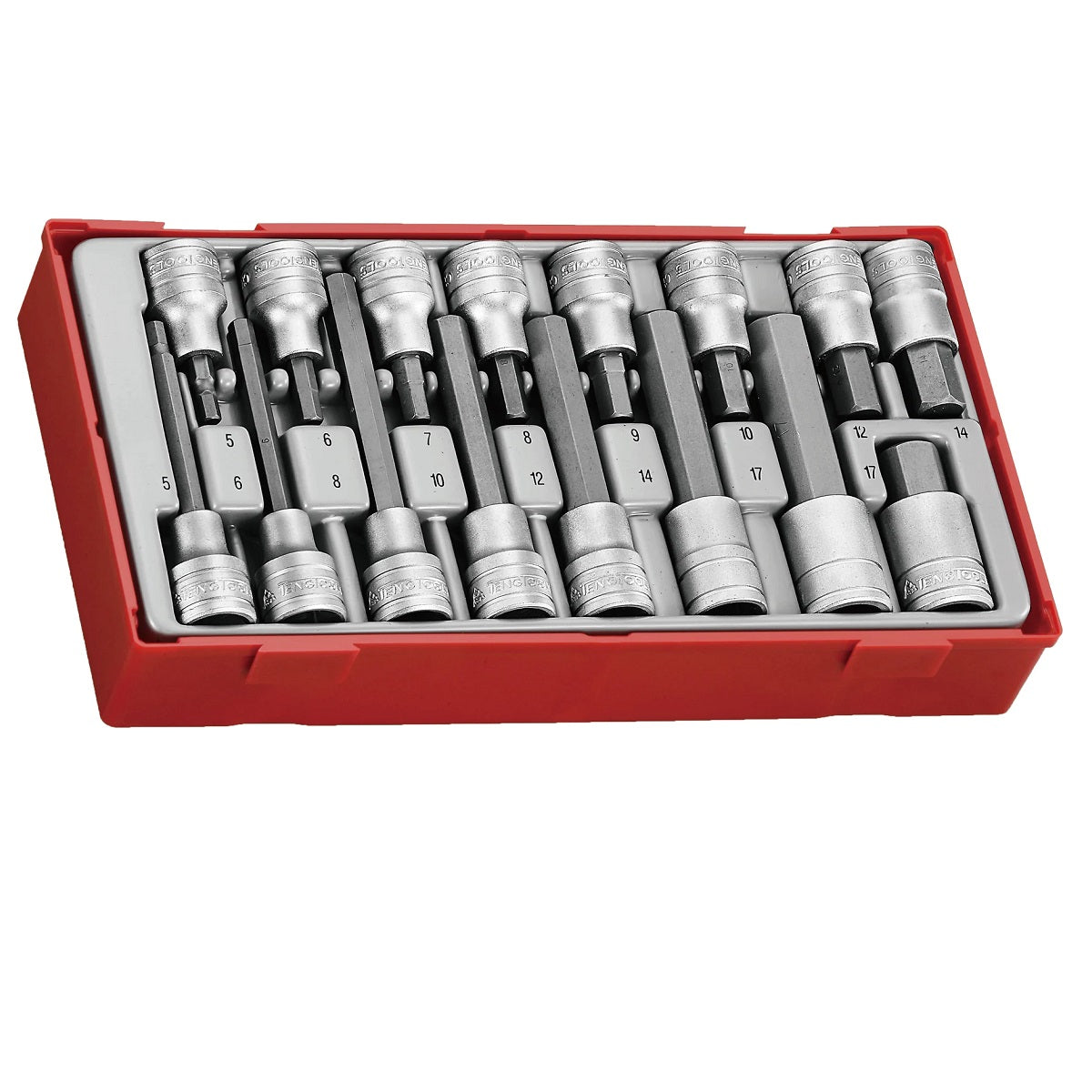 Teng Tools TTHEX16 16Pc 1/2"Dr Hex Bits Socket Set