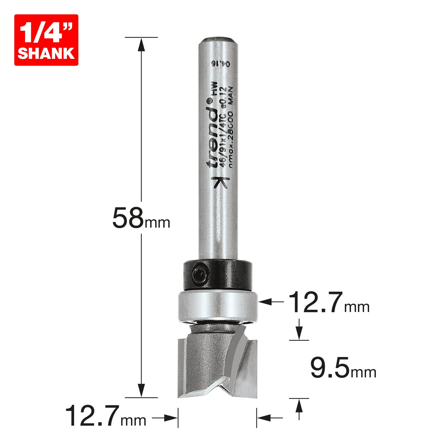 Trend Guided Profiler 12.7mm Diameter x 9.5mm Cut