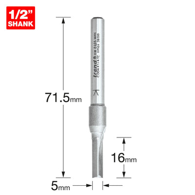 Trend Two Flute Cutter 5mm Diameter x 16mm