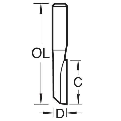 Trend One Flute Cutter 3.2mm Diameter x 11.1mm