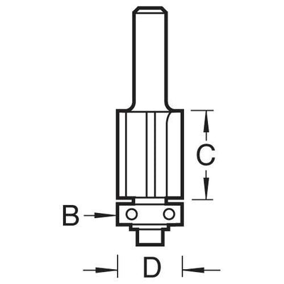 Trend Three Flute Trim Router Cutter 12.7mm Diameter