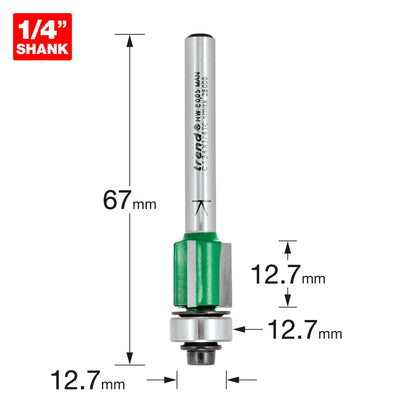 Trend Three Flute Trim Router Cutter 12.7mm Diameter