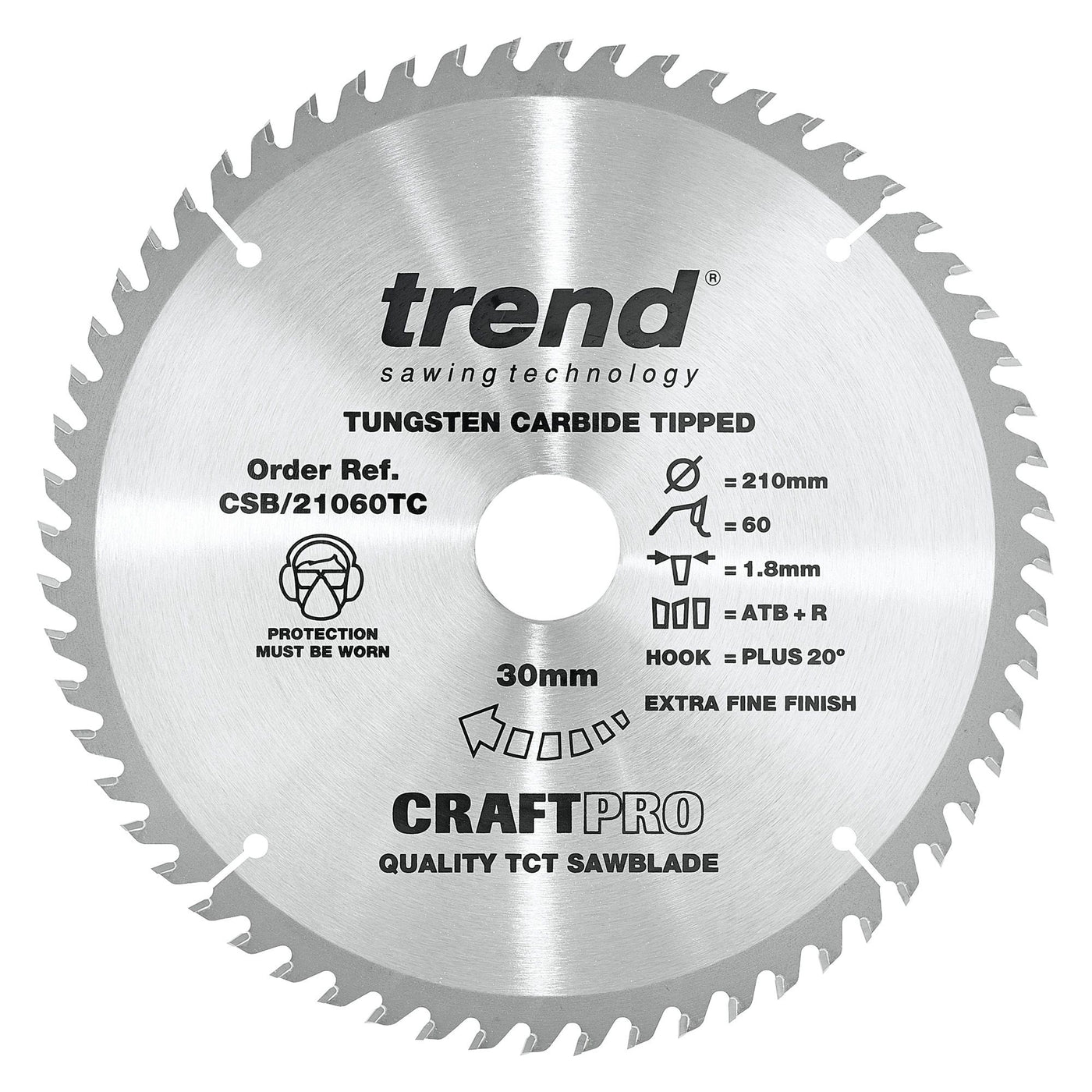 Trend Craft Saw Blade 210mm x 60T x 30mm x 1.8