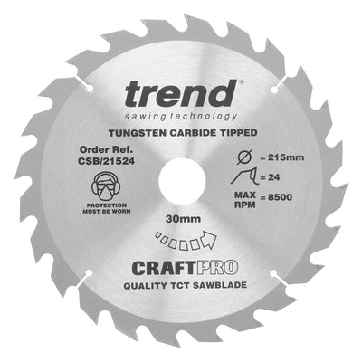 Trend Craft Saw Blade 215mm x 24T x 30mm