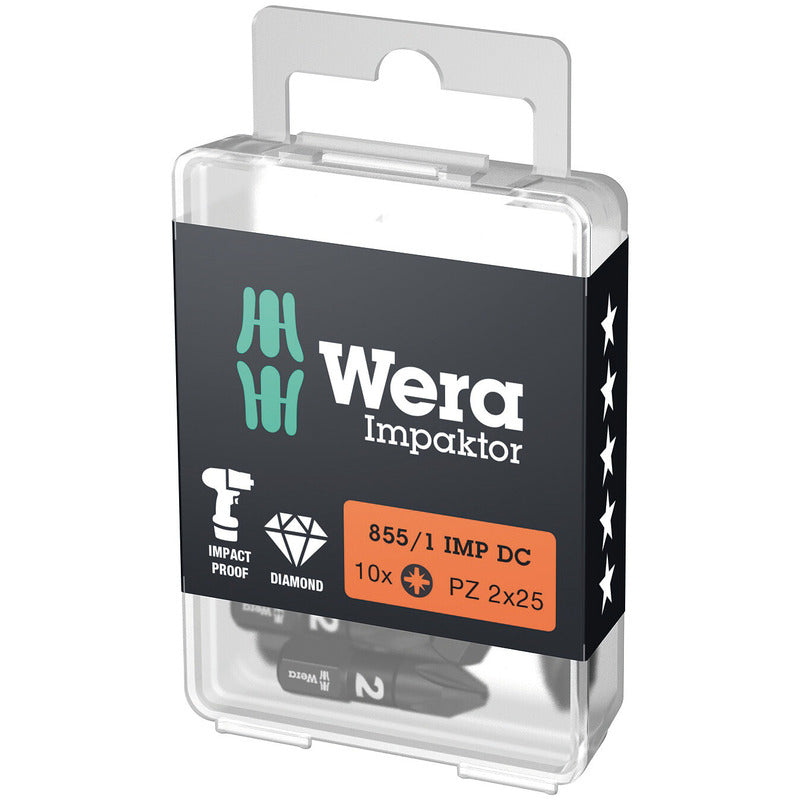 Wera 855/1IMP DC Bit PZ2 x 25mm Impaktor 10 Pack