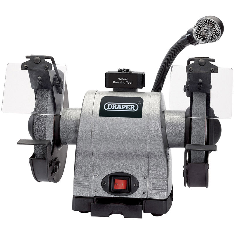 Draper 5097 200mm Heavy Duty Bench Grinder with Worklight (550W)
