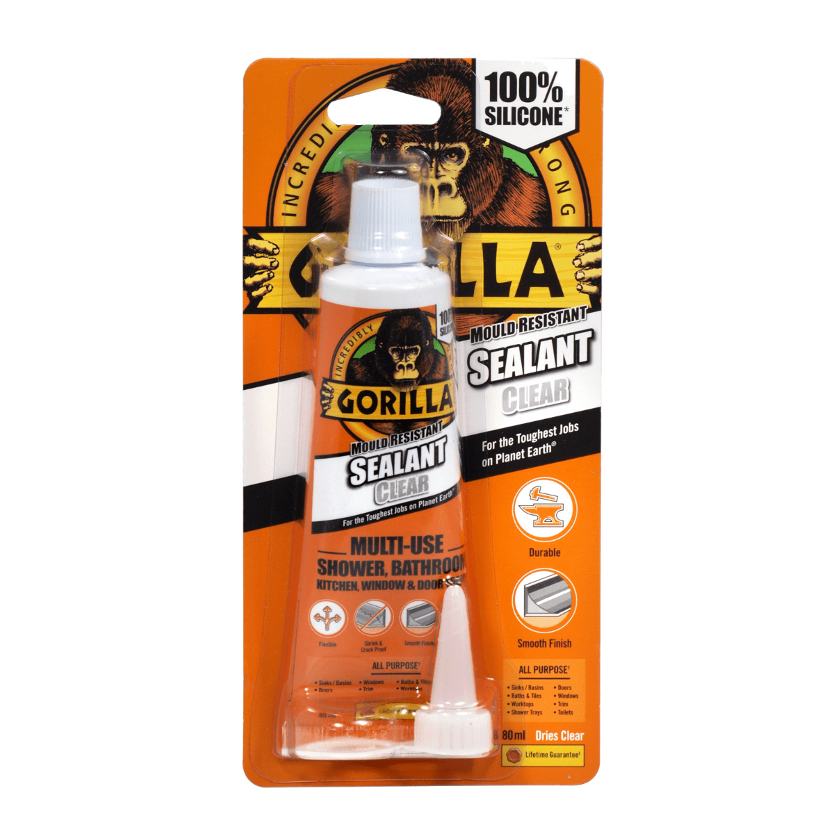 Gorilla Glue Mould Resistant Sealant Clear Tube, 80ml
