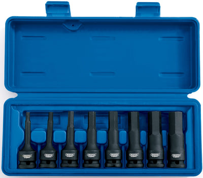 Draper 26439 1/2" Sq. Dr. Impact Hexagonal Socket Bit Set (8 Piece)