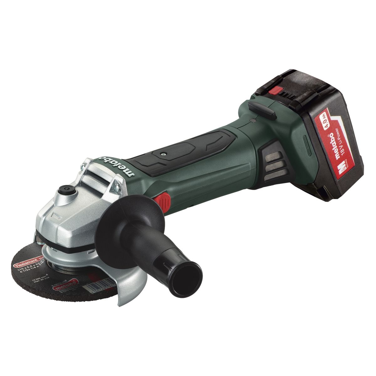 Metabo W 18 LTX 125 Angle Grinder, 2 x 18V 4.0Ah Li-ion Batteries
