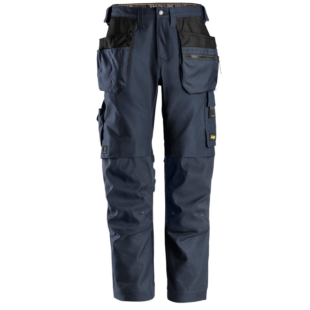 Snickers 6224 AllroundWork Canvas+ Stretch Work Trousers+ Hoslter Pockets, Navy