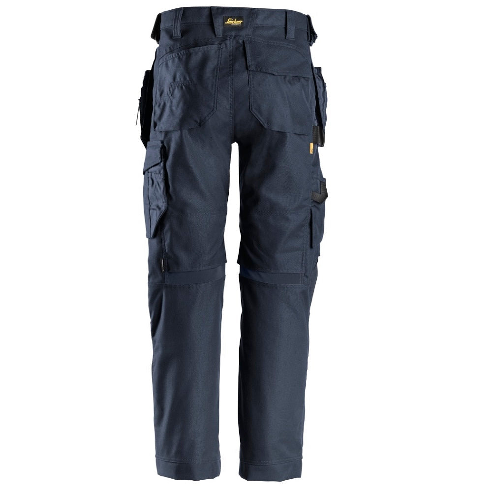 Snickers 6224 AllroundWork Canvas+ Stretch Work Trousers+ Hoslter Pockets, Navy