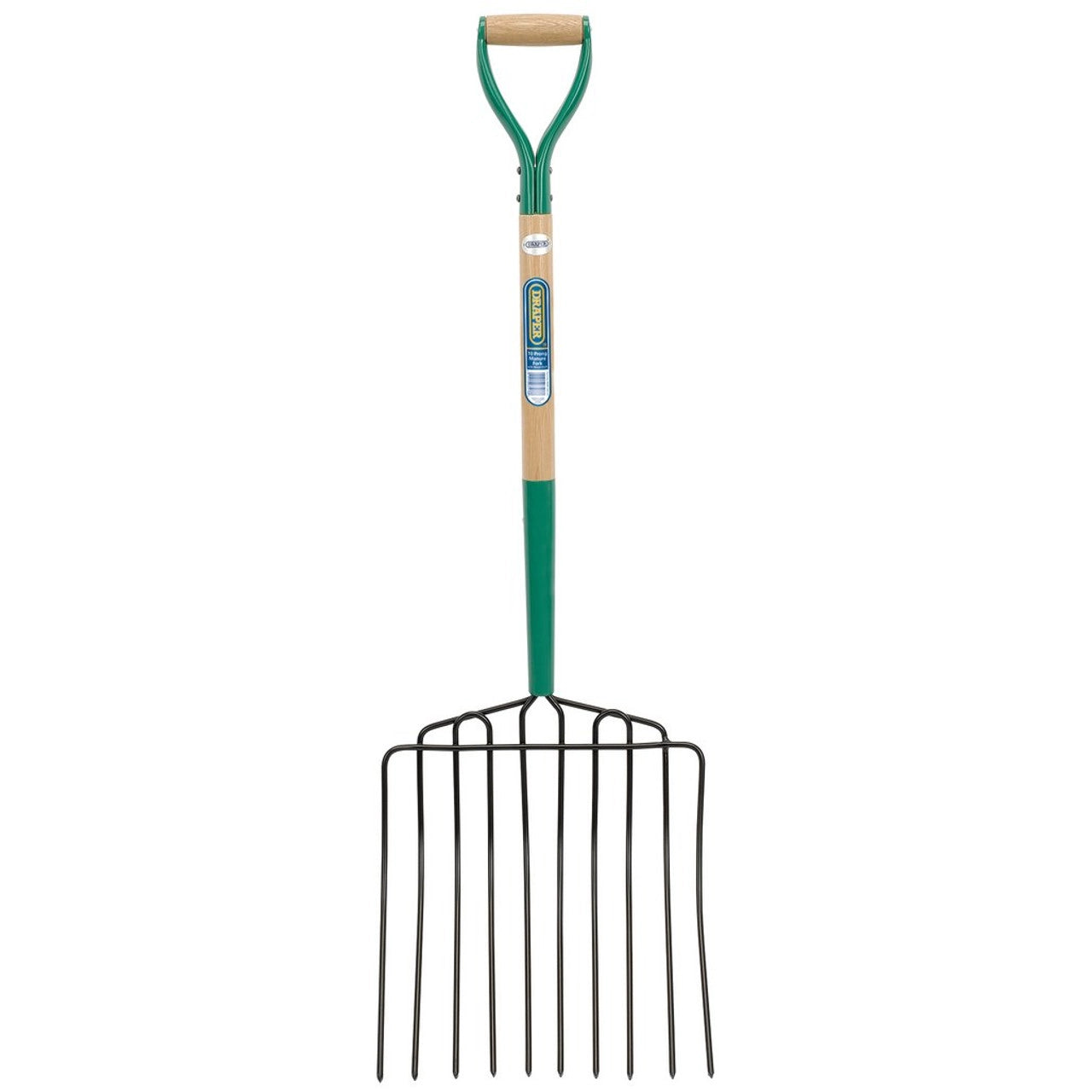 Draper 63578 10 Prong Manure Fork with Wood Shaft and MYD Handle