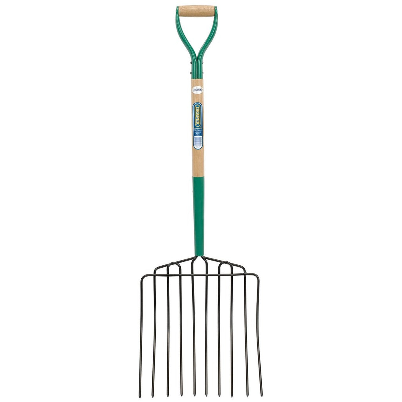 Draper 63578 10 Prong Manure Fork with Wood Shaft and MYD Handle