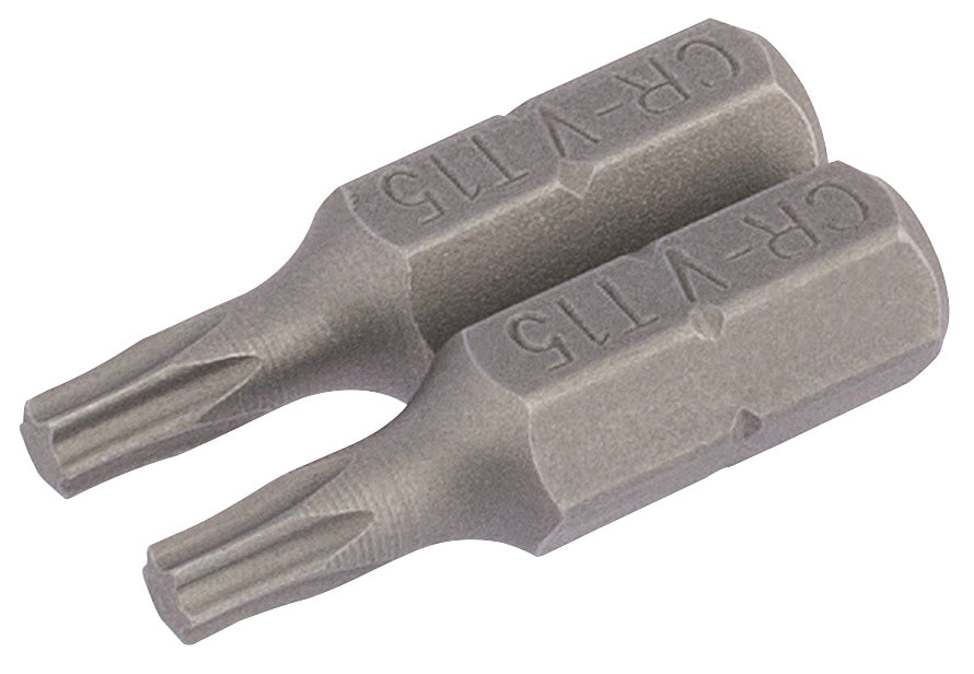Draper 66429 T15 1/4" Hex. Draper TX-STAR174; Insert Bit 25mm Long x 2