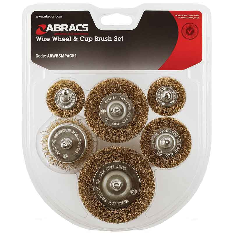 Abracs 6 Piece Spindle Mounted Wire Brush