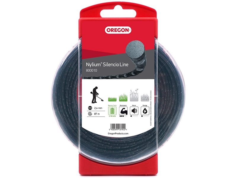 Oregon 800010 Nylium Silencio Trimmer Line Wire, 2.4mm, 87m