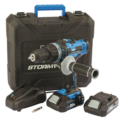 Draper 89523 Draper Stormforce 20V Combi Drill with 2x 2.0Ah batteries and Charger